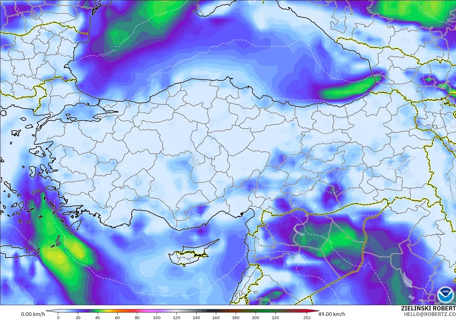 GFS model - Türkiye, Rüzgâr Esintileri
