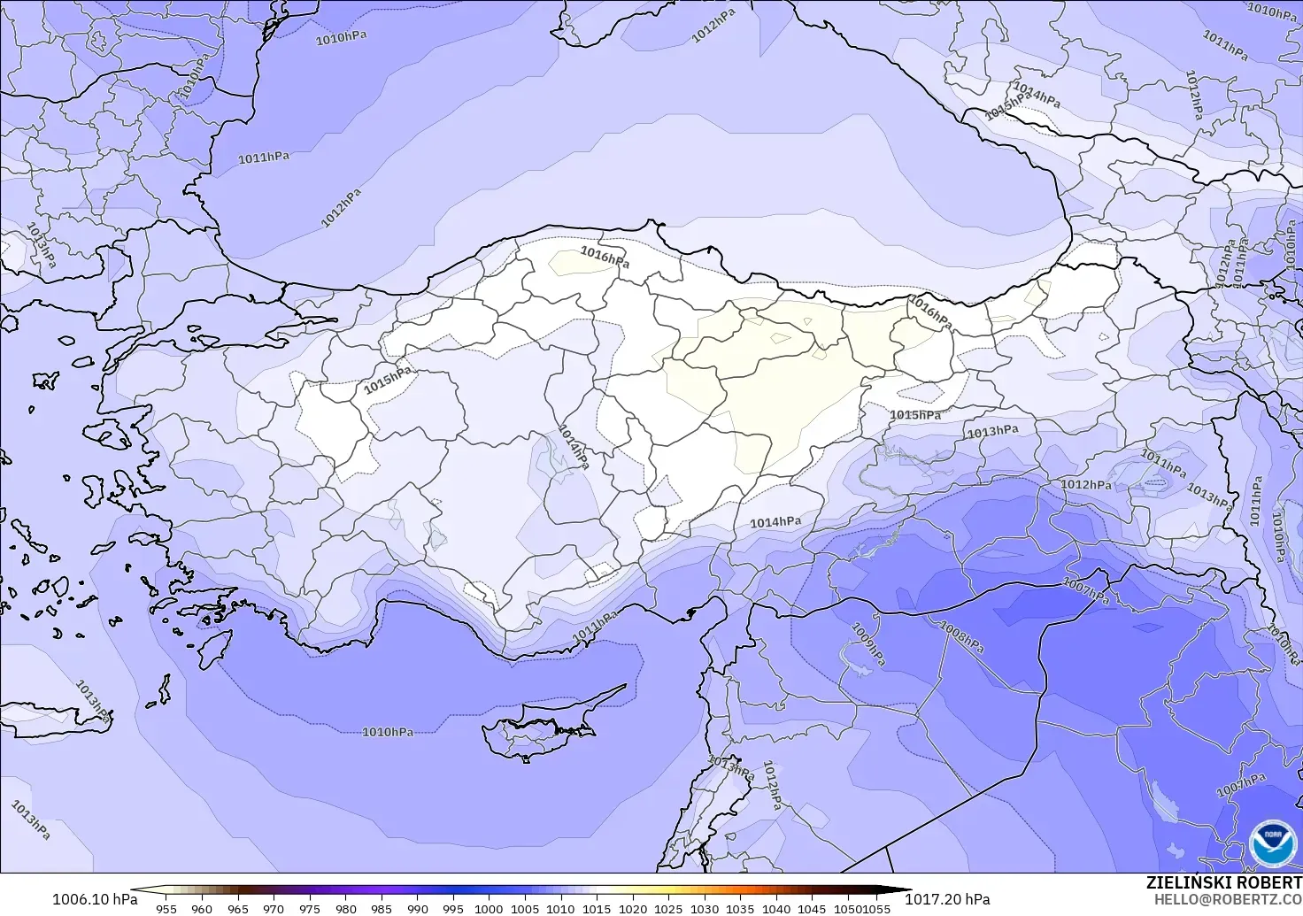 GFS model - Türkiye, Basınç