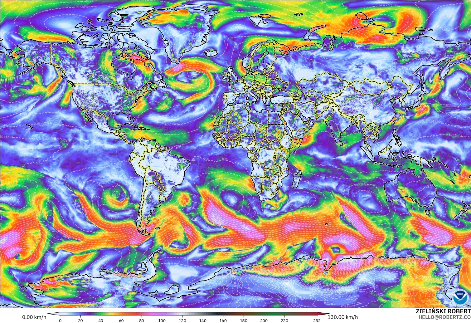 GFS model - Dünya, Rüzgâr Esintileri