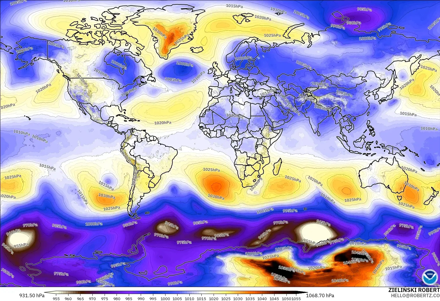 GFS model - Dünya, Basınç