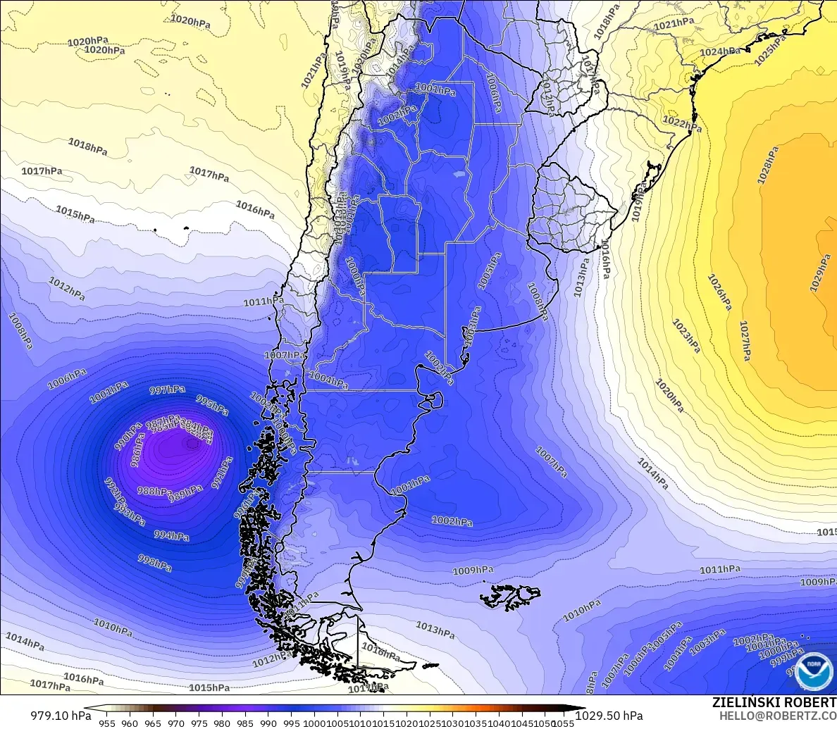 GFS model - Arjantin, Basınç