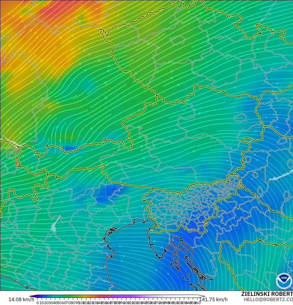 GFS model - Avusturya, 300 hPa Rüzgârı (jet)