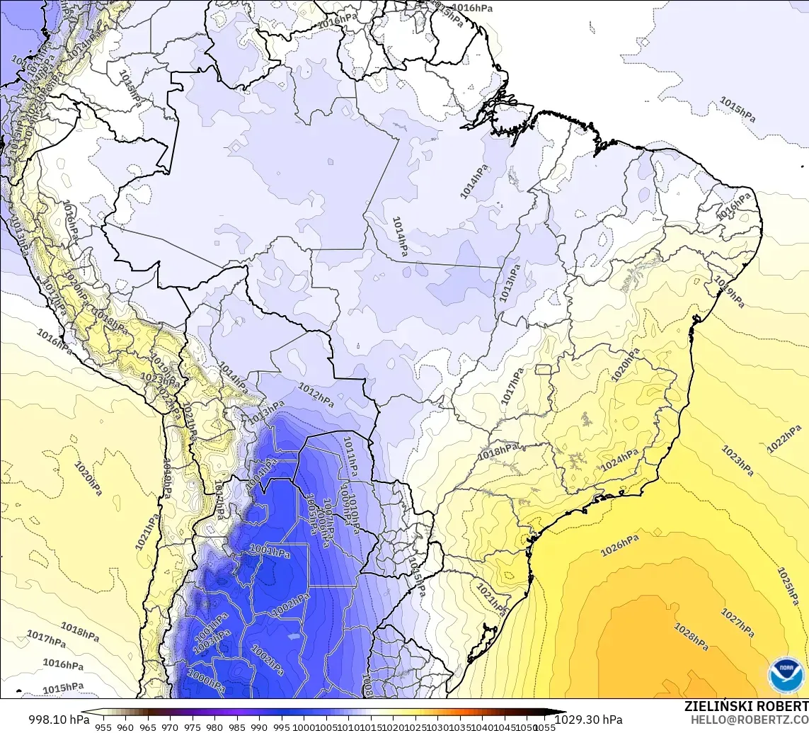 GFS model - Brezilya, Basınç