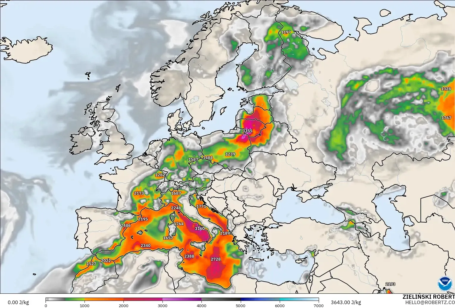 GFS model - Avrupa, CAPE