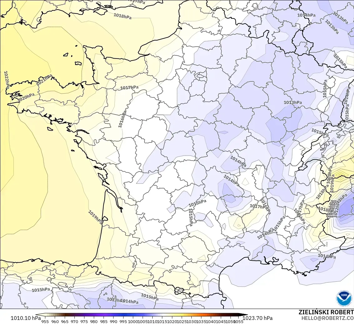 GFS model - Fransa, Basınç