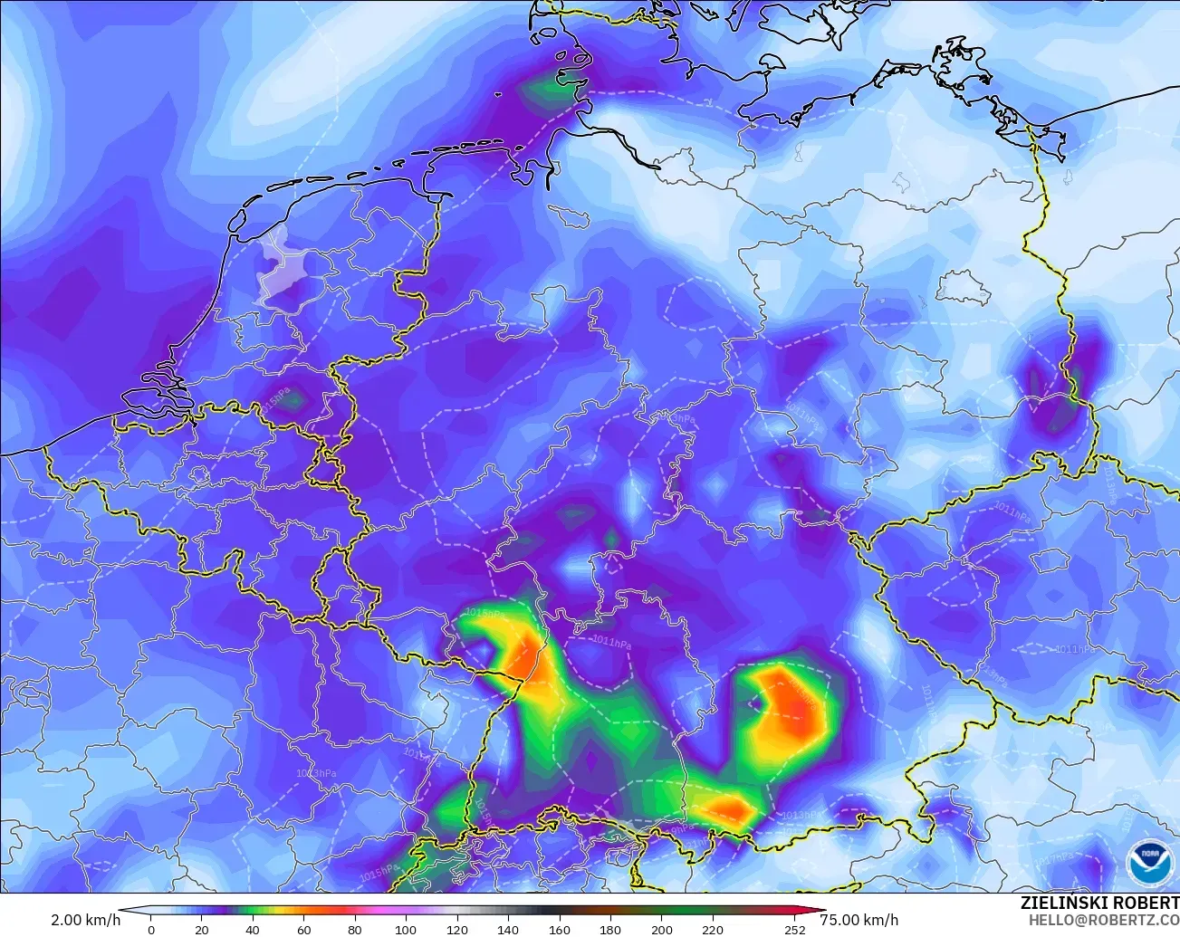 GFS model - Almanya, Rüzgâr Esintileri