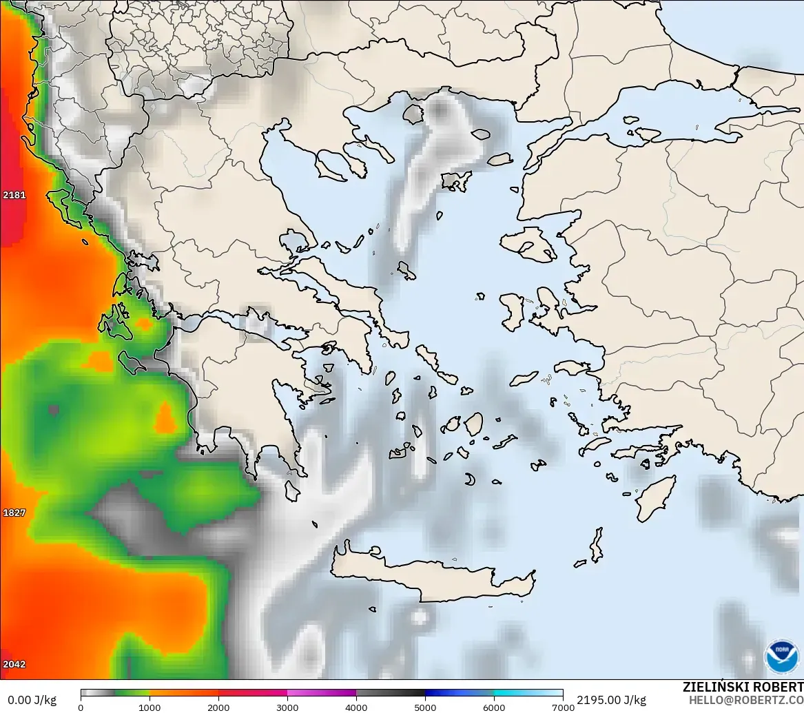 GFS model - Yunanistan, CAPE