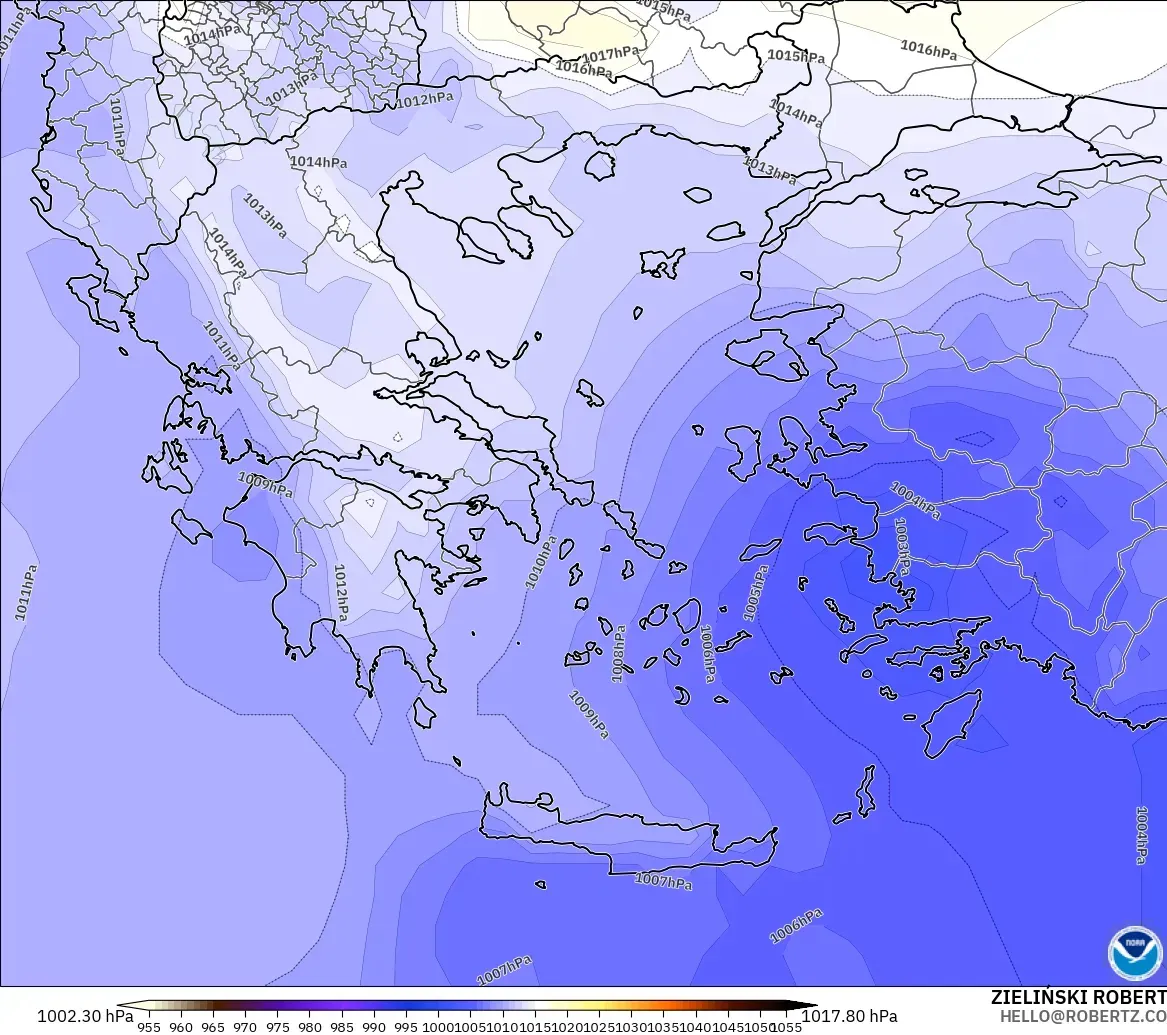 GFS model - Yunanistan, Basınç
