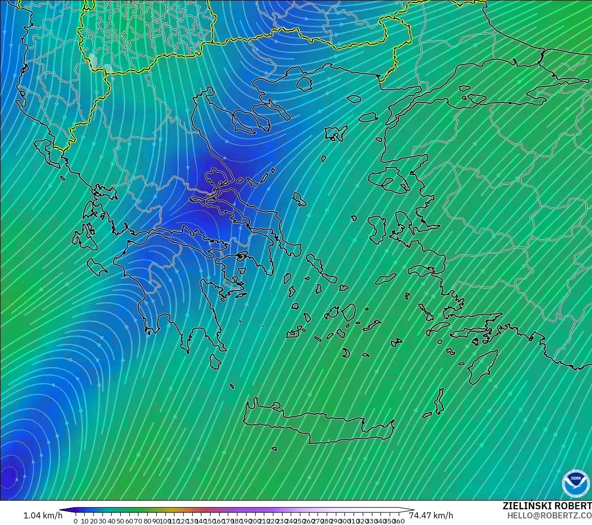 GFS model - Yunanistan, 300 hPa Rüzgârı (jet)