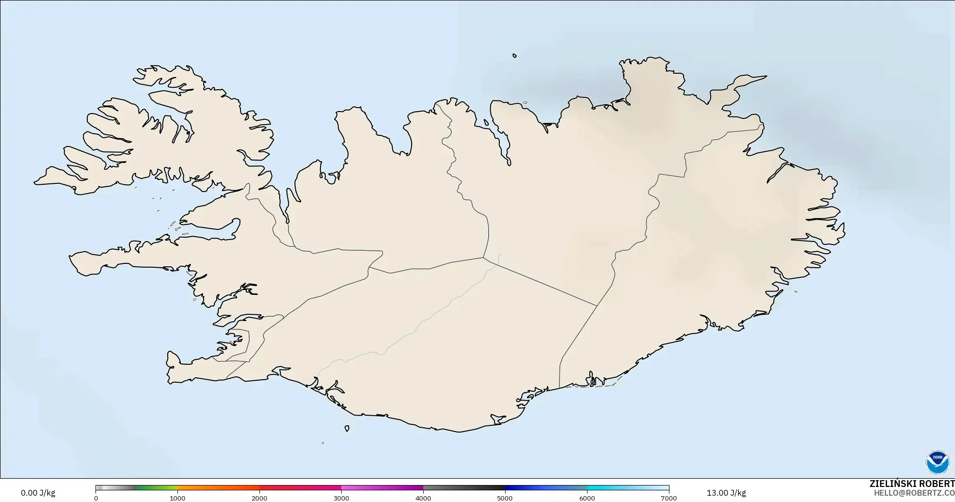 GFS model - İzlanda, CAPE