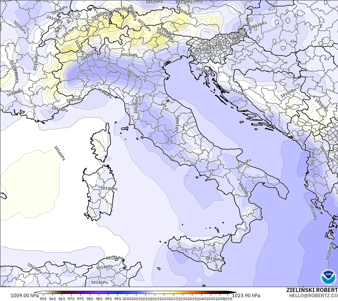 GFS model - İtalya, Basınç
