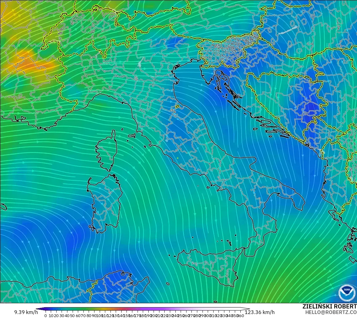 GFS model - İtalya, 300 hPa Rüzgârı (jet)