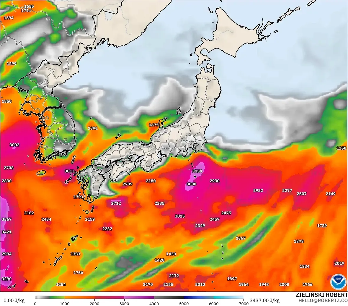 GFS model - Japonya, CAPE