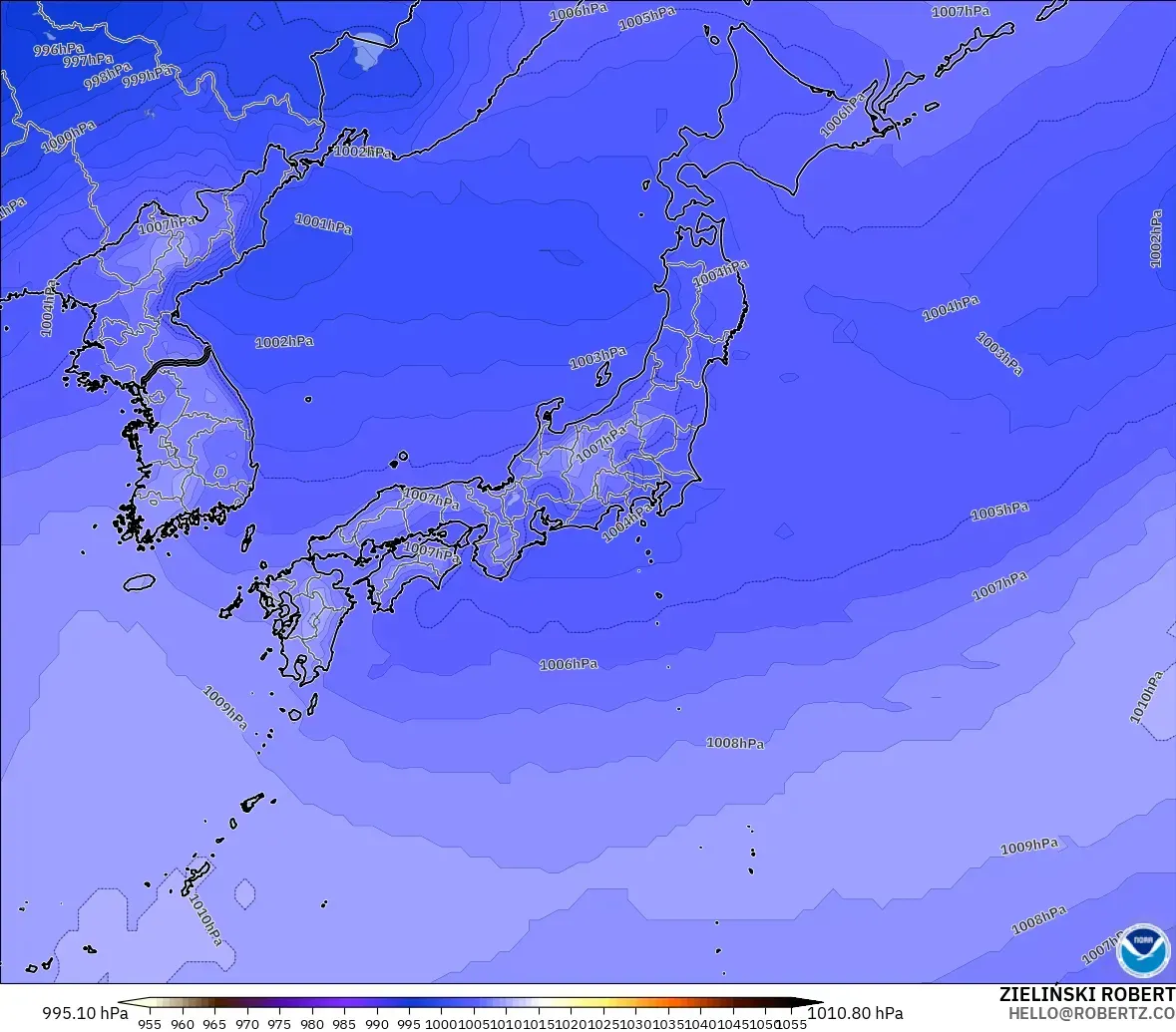 GFS model - Japonya, Basınç