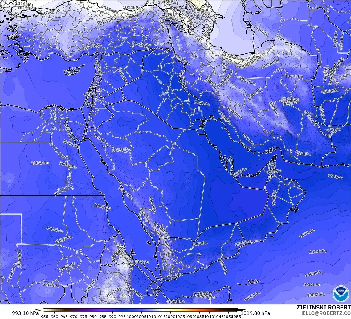 GFS model - Orta Doğu, Basınç