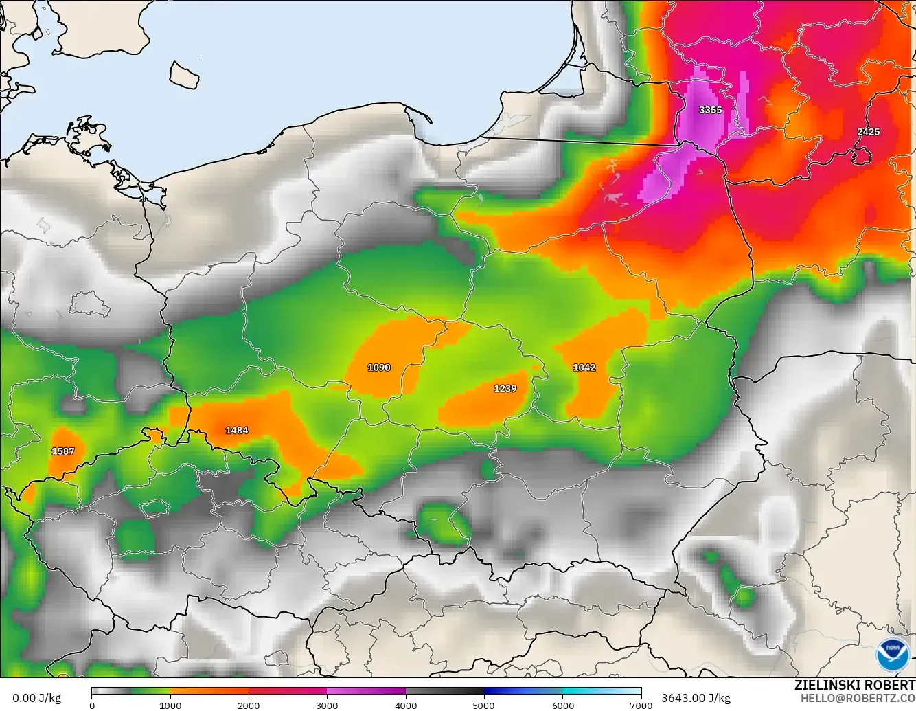 GFS model - Polonya, CAPE