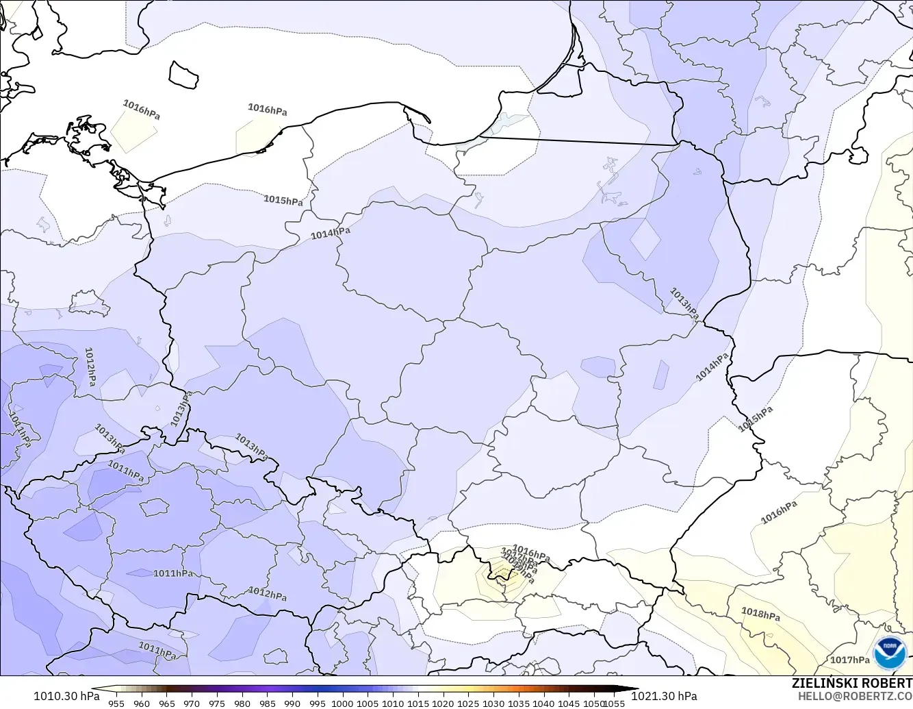 GFS model - Polonya, Basınç