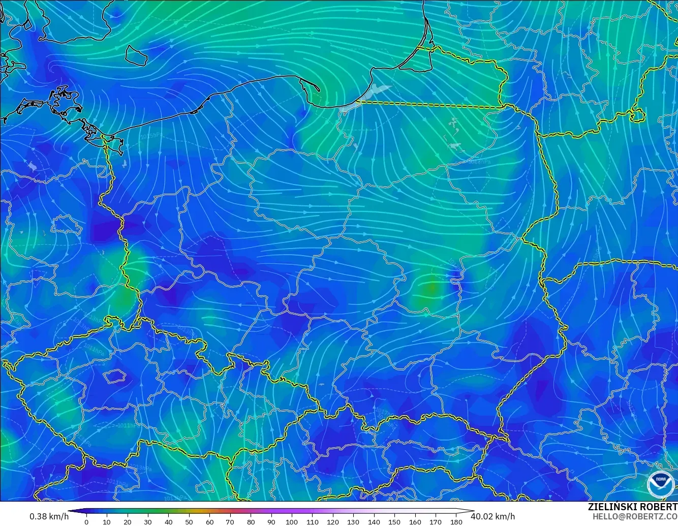 GFS model - Polonya, 10 m Rüzgâr