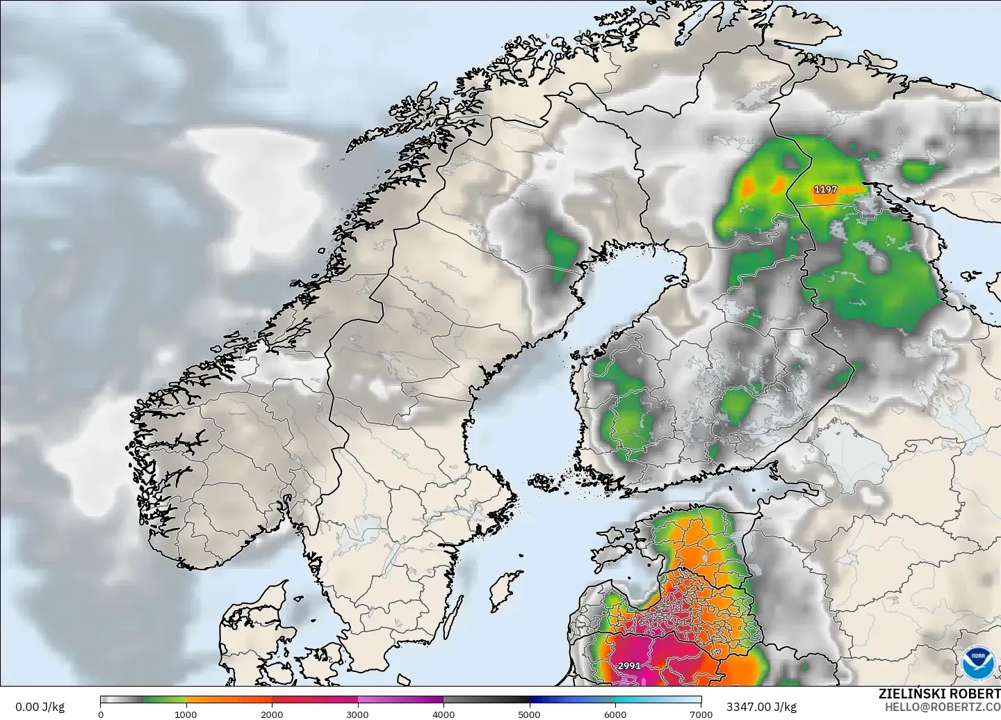 GFS model - İskandinavya, CAPE