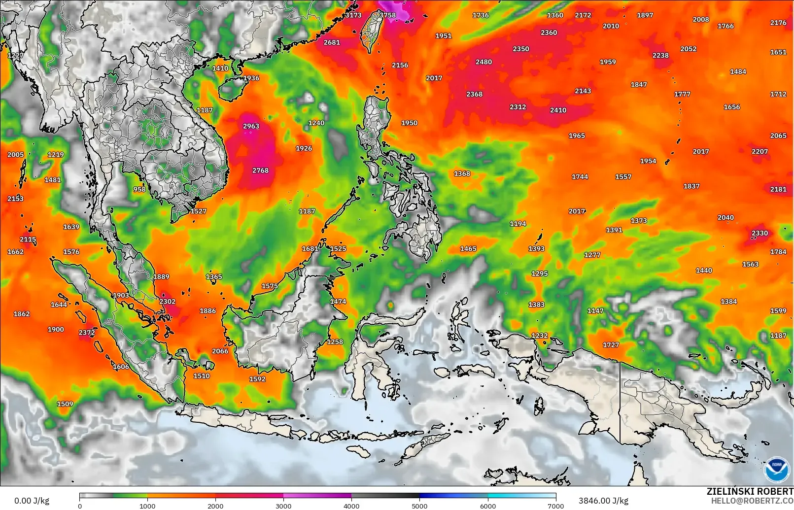 GFS model - Güneydoğu Asya, CAPE