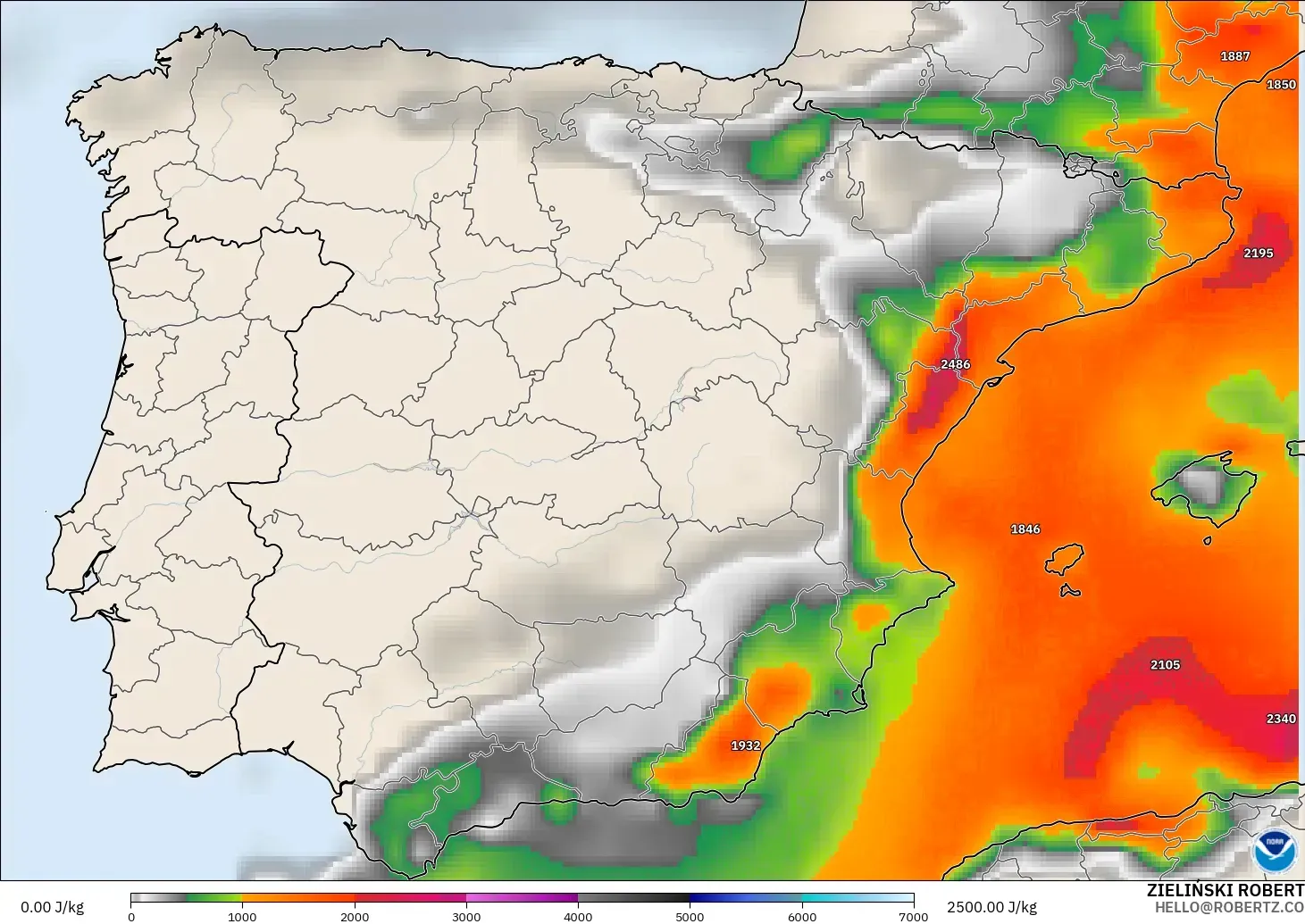 GFS model - İspanya, CAPE