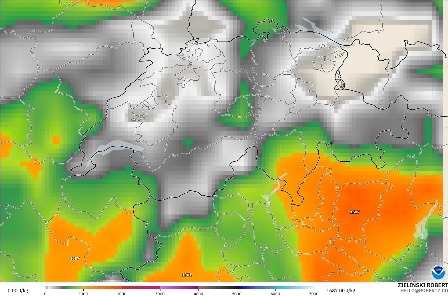 GFS model - İsviçre, CAPE