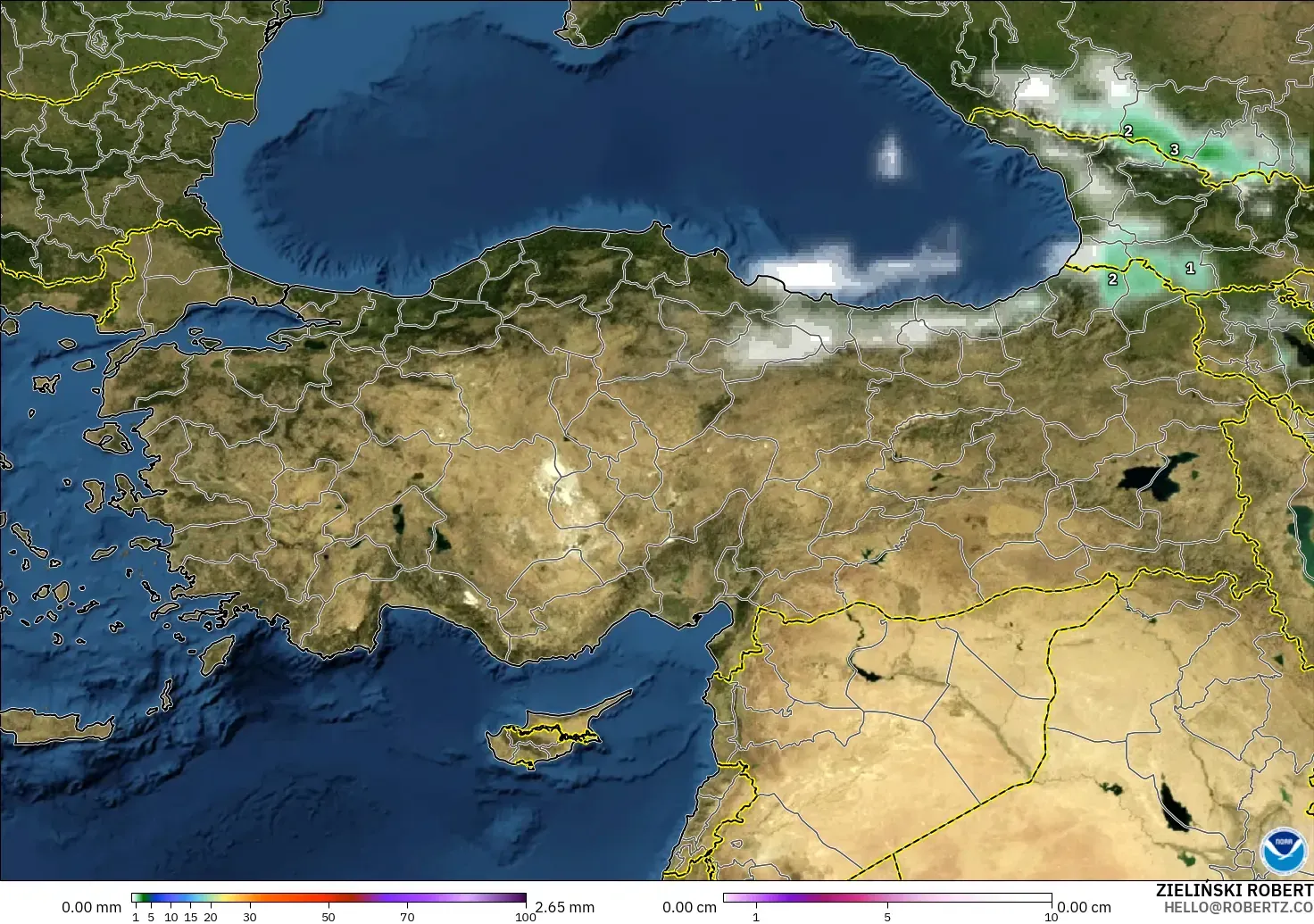 GFS model - Türkiye, Yağış, Bulut ve Basınç
