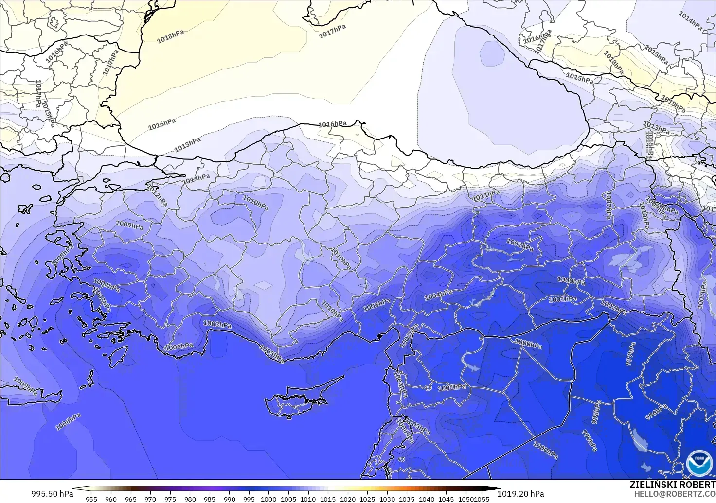 GFS model - Türkiye, Basınç