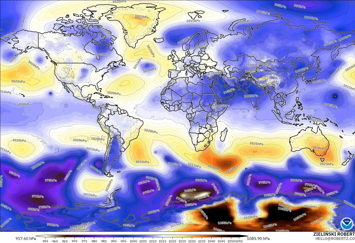 GFS model - Dünya, Basınç