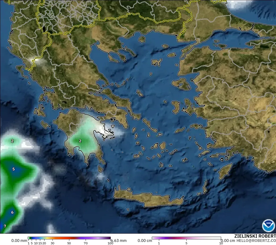 GFS model - Yunanistan, Yağış, Bulut ve Basınç