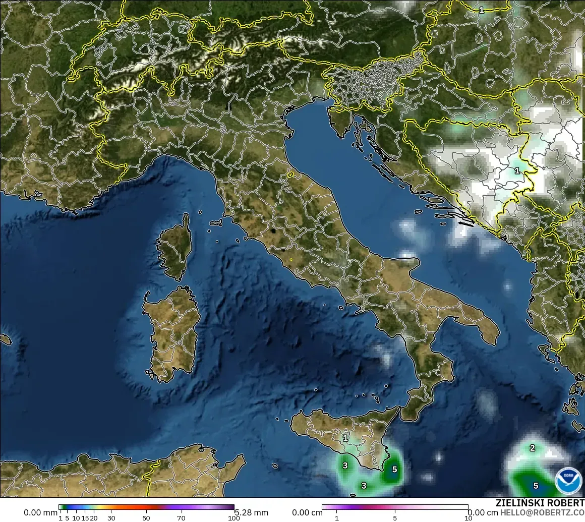 GFS model - İtalya, Yağış, Bulut ve Basınç
