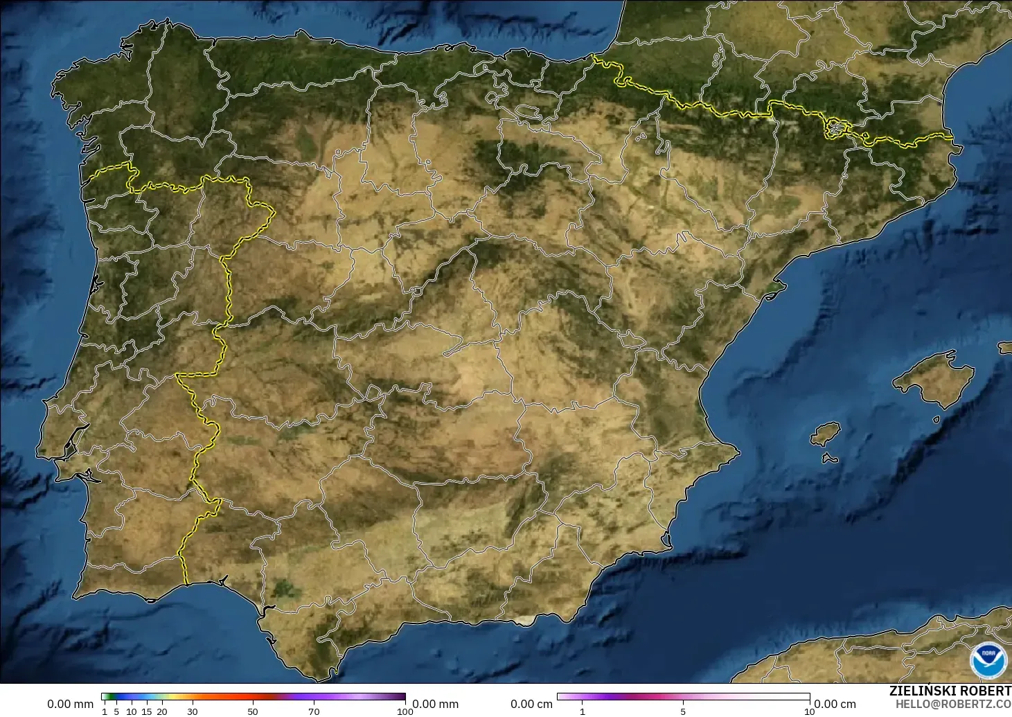 GFS model - İspanya, Yağış, Bulut ve Basınç
