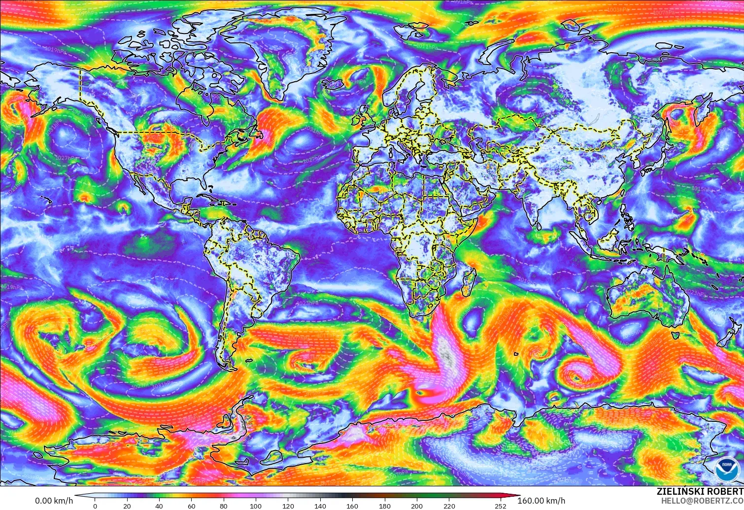 GFS model - Dünya, Rüzgâr Esintileri