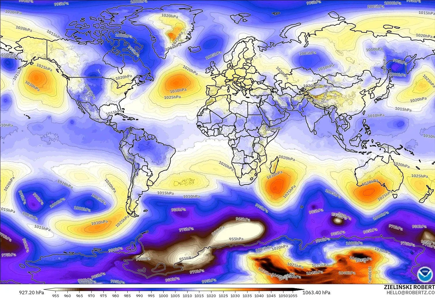 GFS model - Dünya, Basınç