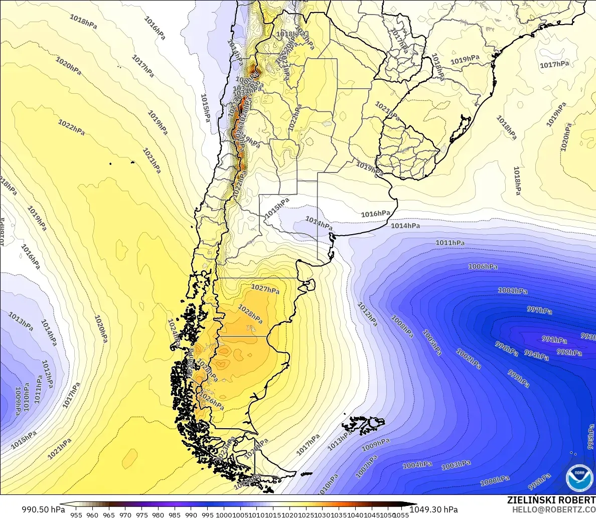 GFS model - Arjantin, Basınç