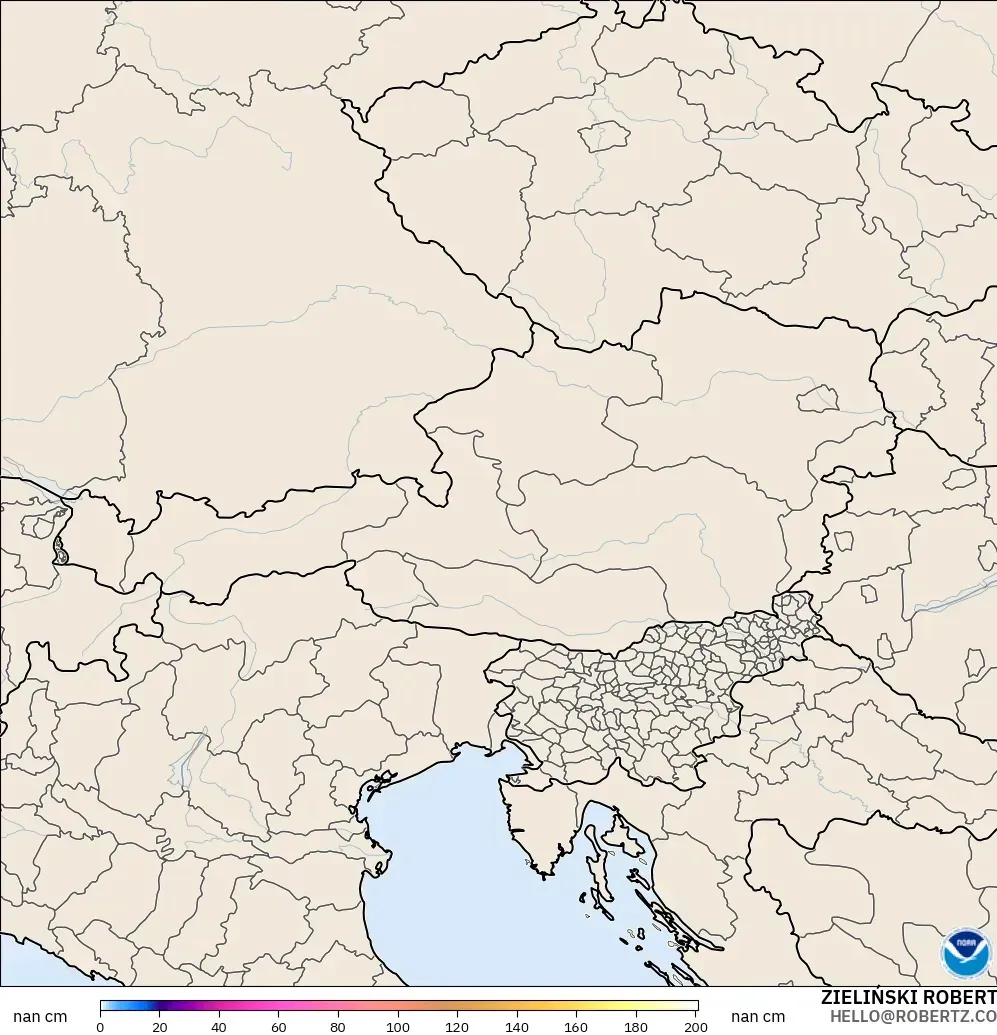 GFS model - Avusturya, Kar Kalınlığı