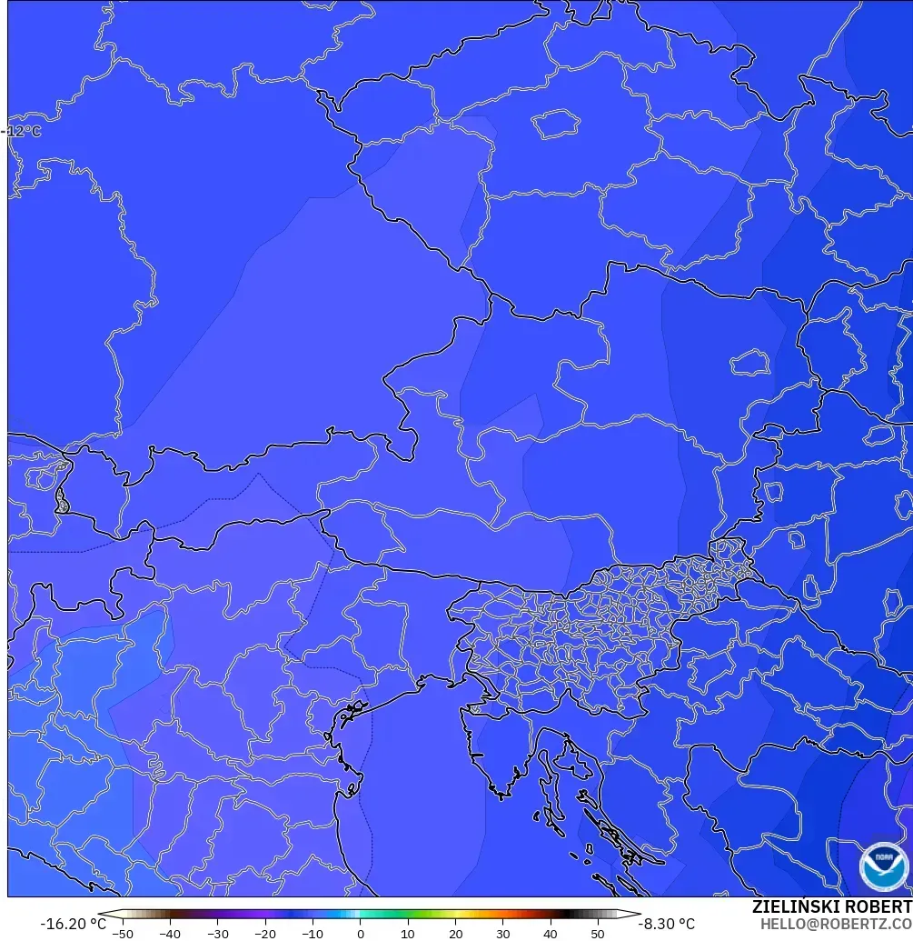 GFS model - Avusturya, 500 hPa Sıcaklık
