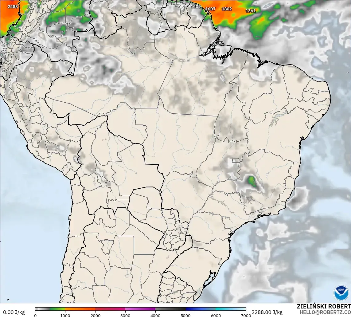 GFS model - Brezilya, CAPE
