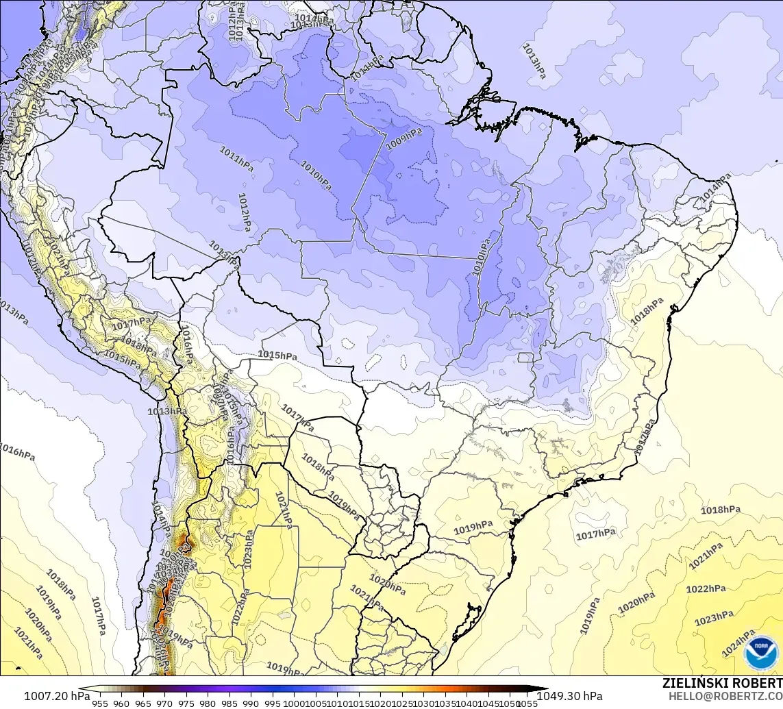 GFS model - Brezilya, Basınç