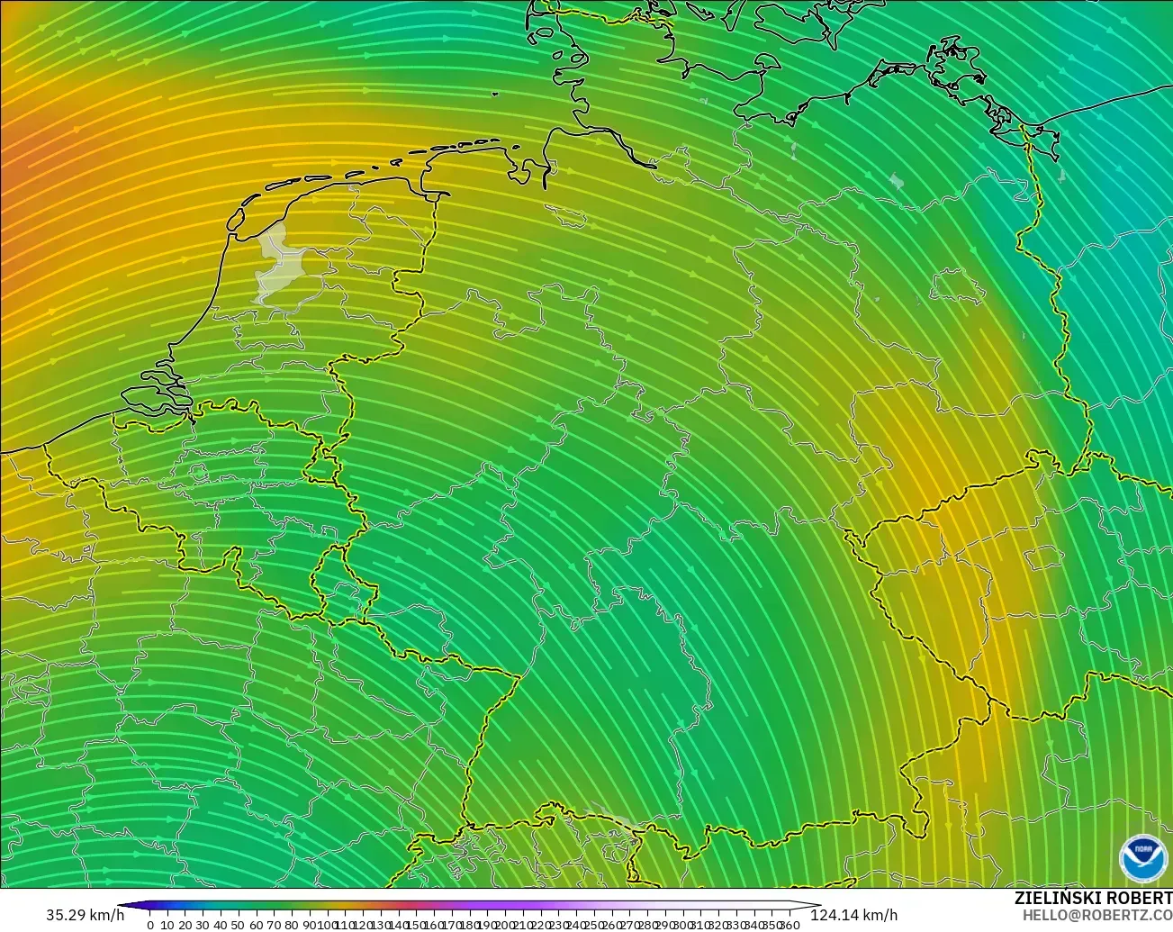 GFS model - Almanya, 300 hPa Rüzgârı (jet)
