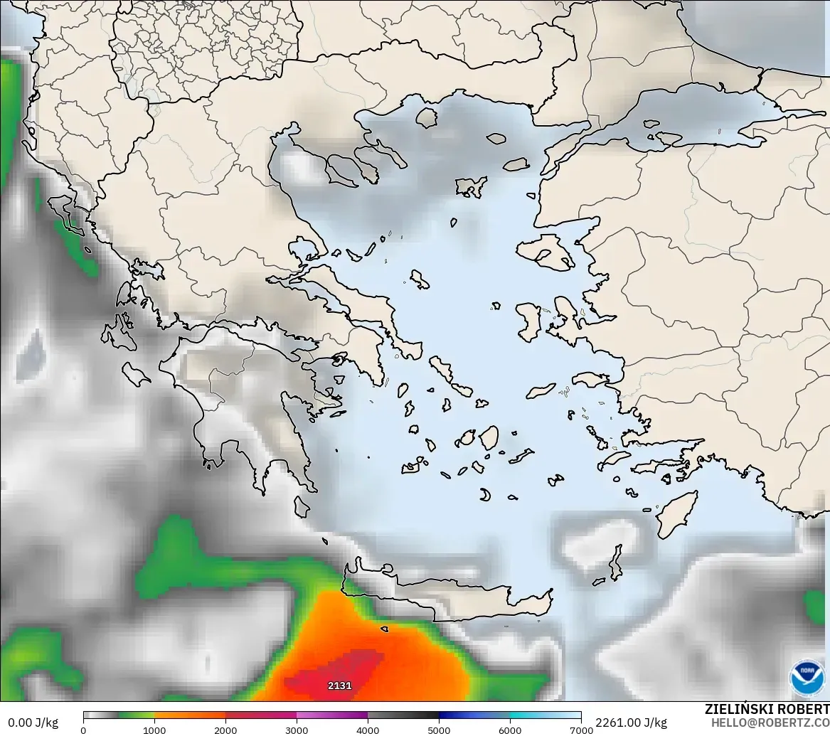 GFS model - Yunanistan, CAPE