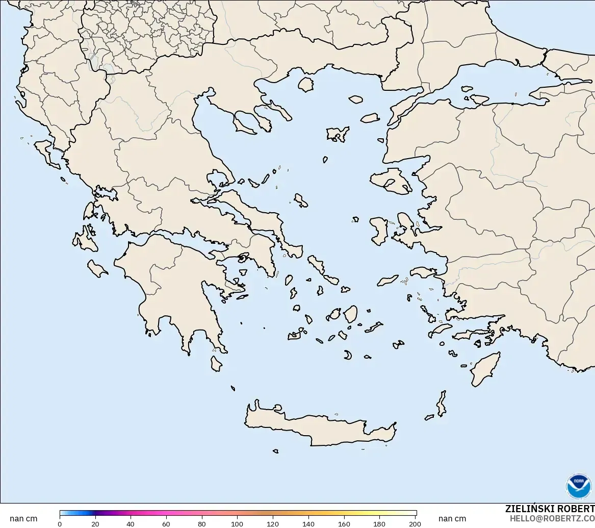 GFS model - Yunanistan, Kar Kalınlığı