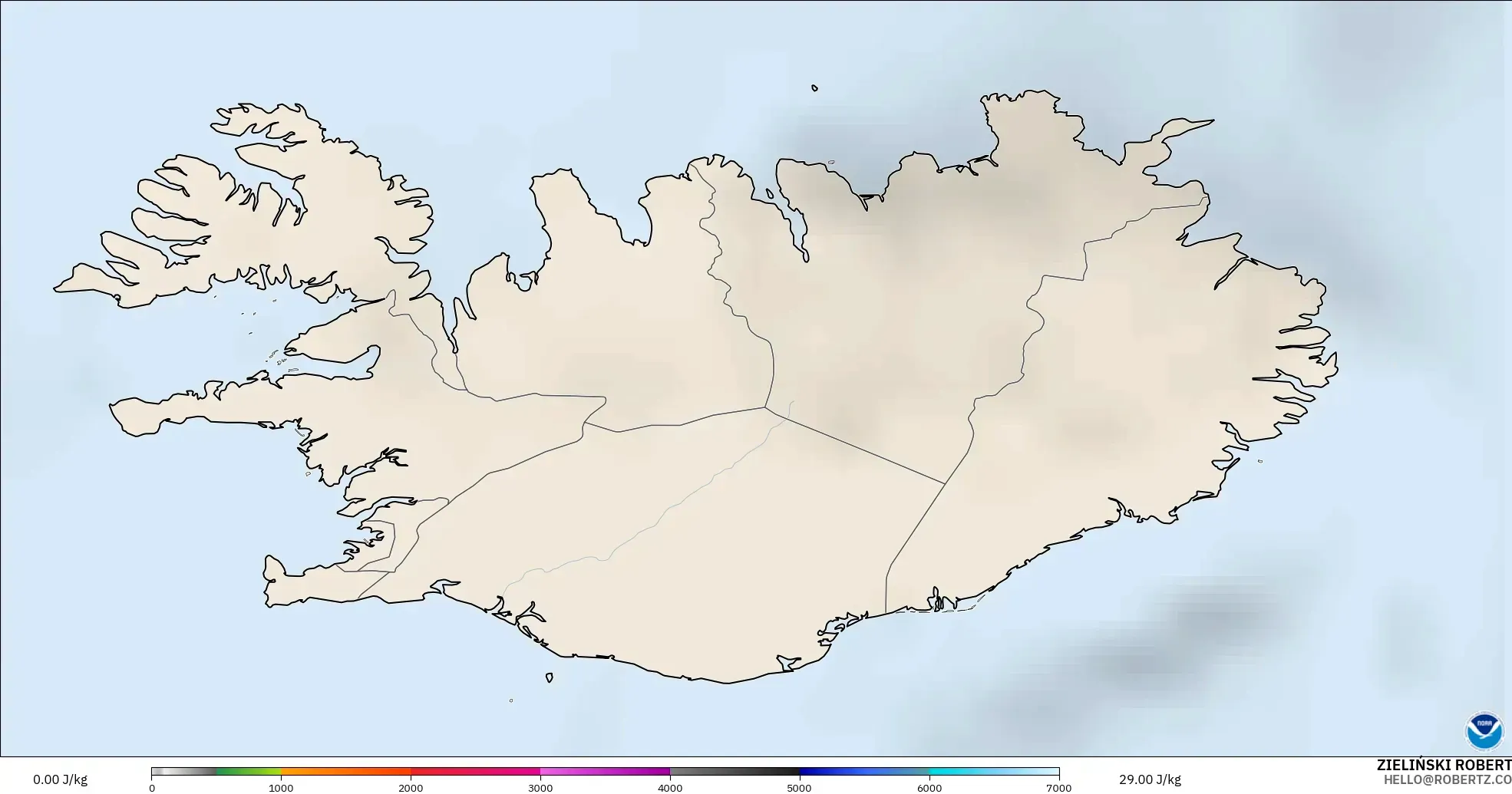 GFS model - İzlanda, CAPE