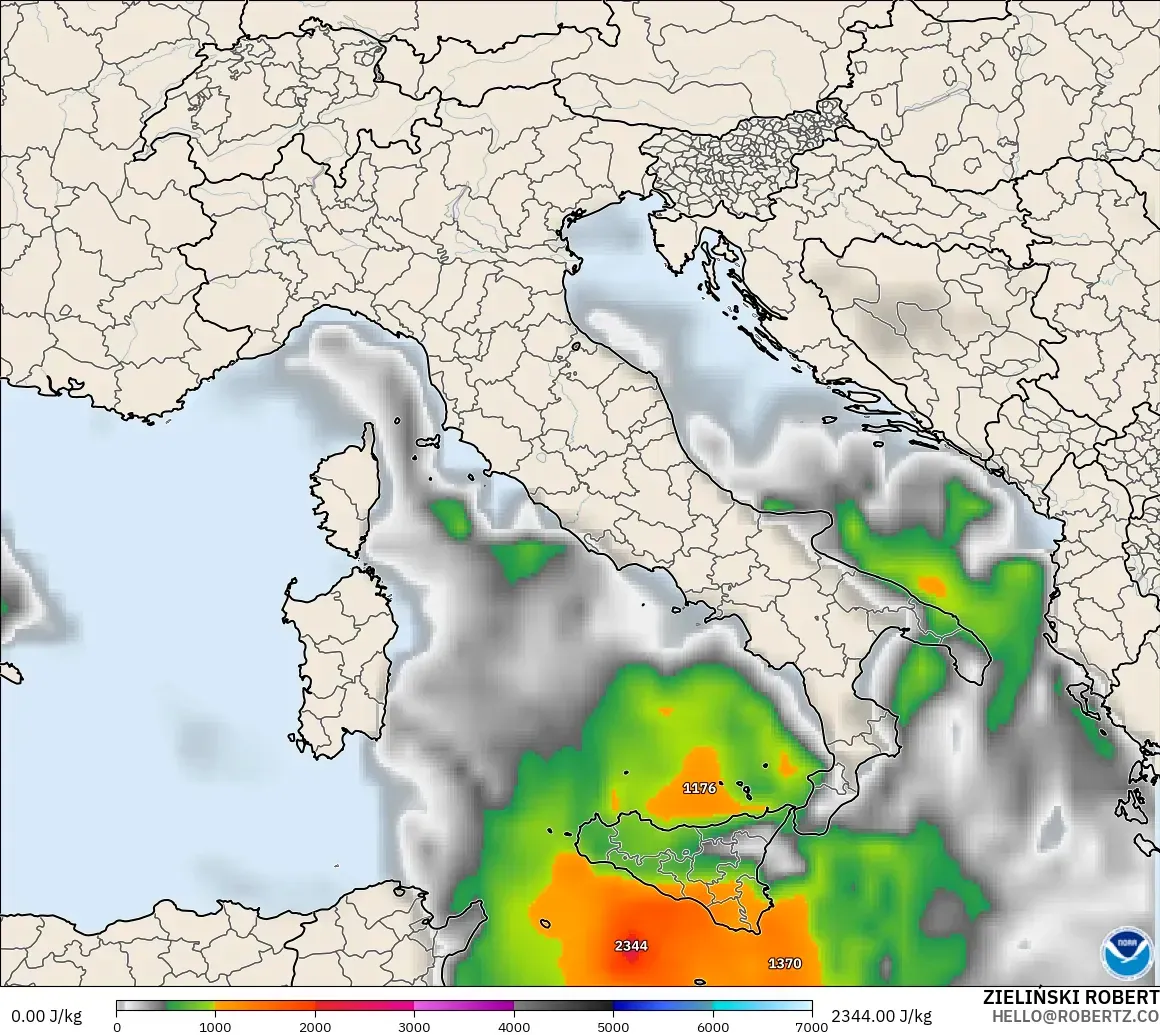 GFS model - İtalya, CAPE
