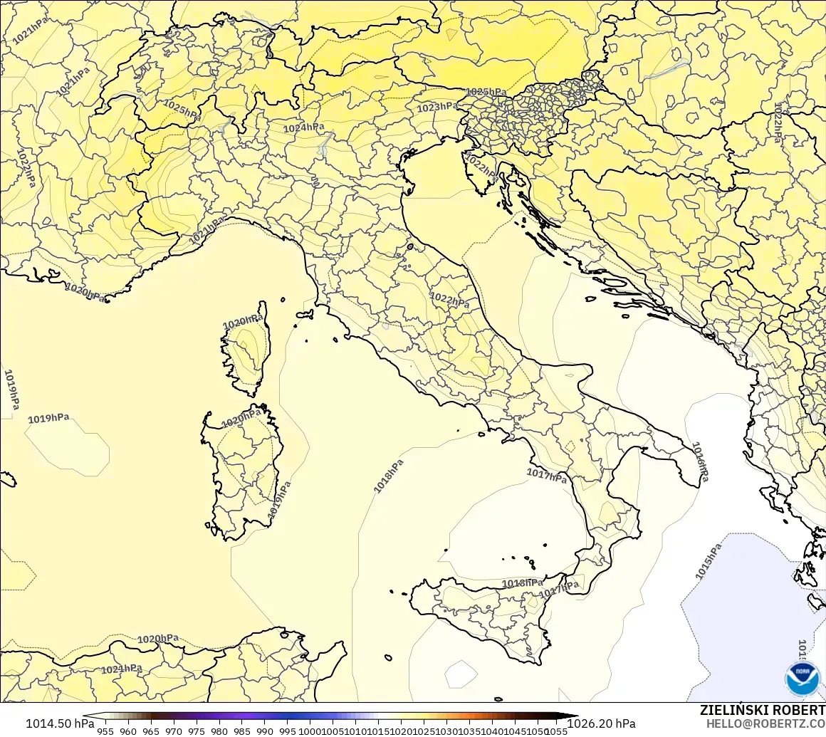 GFS model - İtalya, Basınç