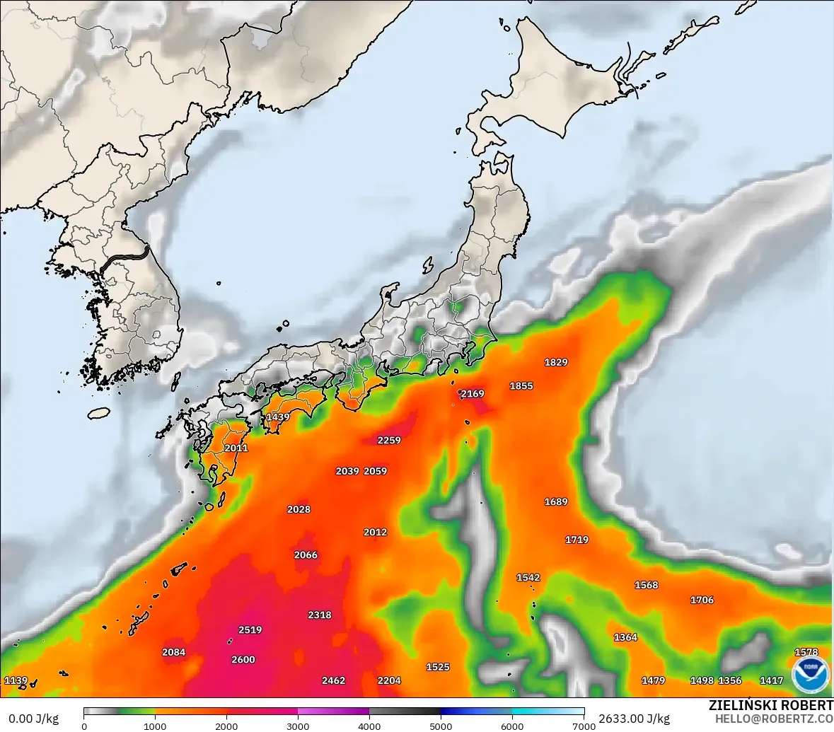GFS model - Japonya, CAPE