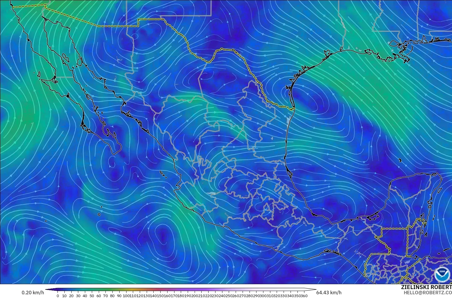 GFS model - Meksika, 300 hPa Rüzgârı (jet)