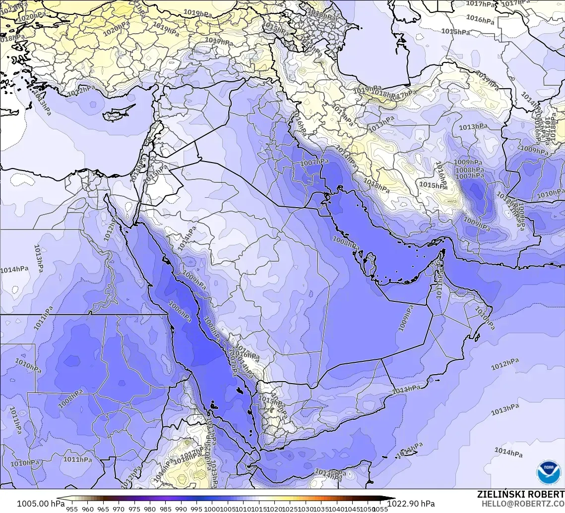 GFS model - Orta Doğu, Basınç