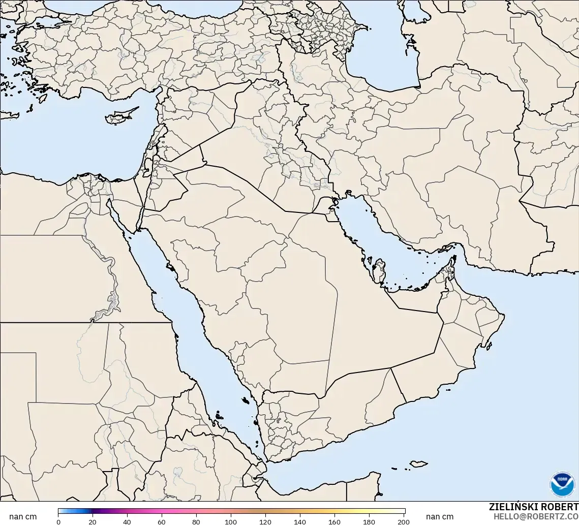 GFS model - Orta Doğu, Kar Kalınlığı