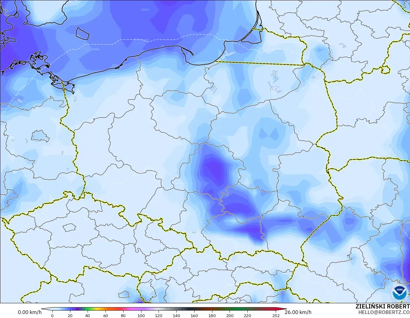 GFS model - Polonya, Rüzgâr Esintileri